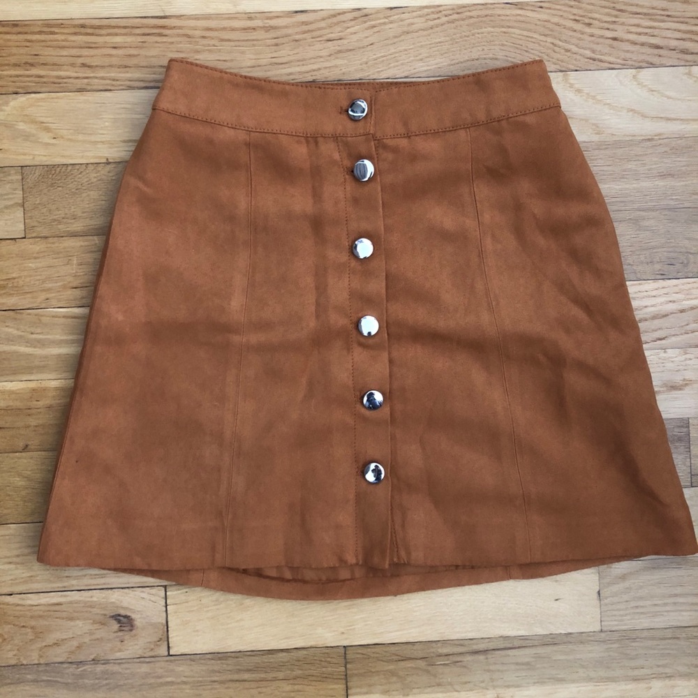 Tan suede skirt - H&M